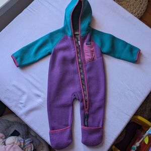L.L. Bean Kids Fleece Footie - Purple and Teal